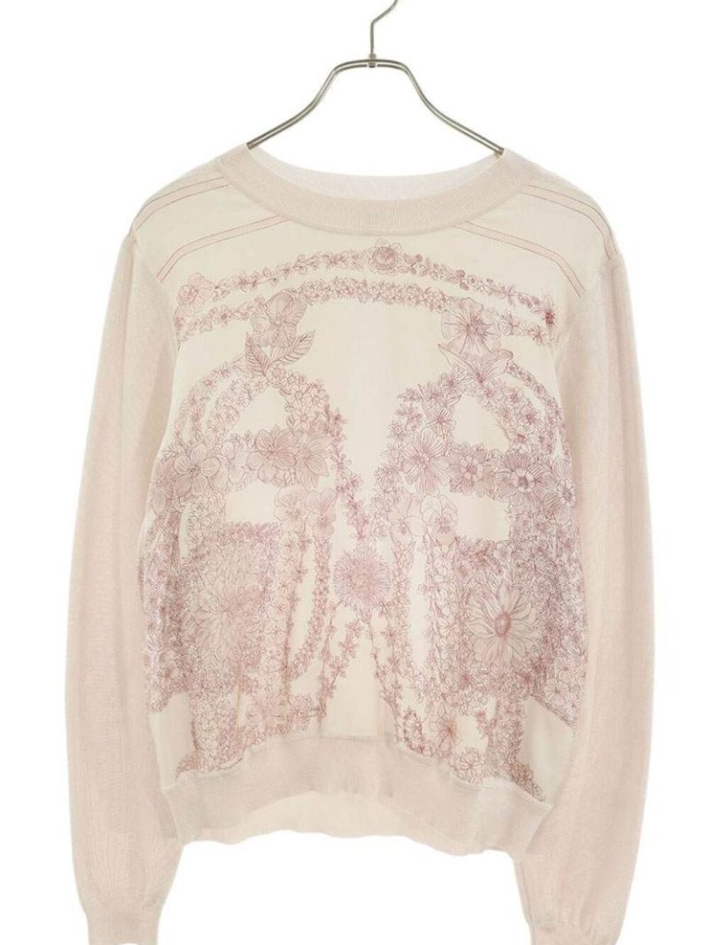 Hermes Brides de Gala en Fleurs Silk Knit Sweater 42